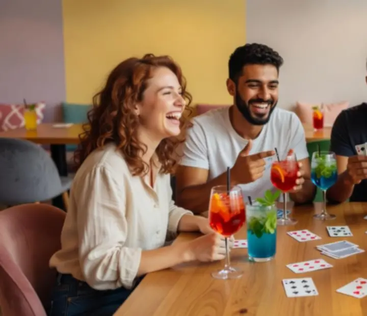 Baráti offline pókerest vidám, közösségi hangulattal